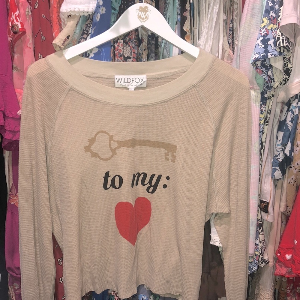 🦊💋 Wildfox Ribbed Crop Top 🔑 to my ❤️ - tan- EUC - no tags